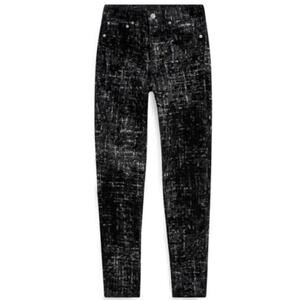 POLO RALPH LAUREN black silver metallic Arye Tompkins skinny cropped pants